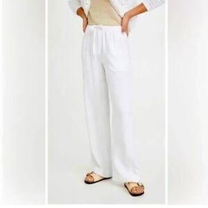 VINCE white wide leg cotton blend pants
